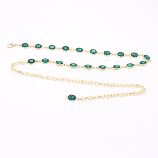 Green Diamond Waist Chain Belt Wedding Valentines Gift for Girlfriend Wife Her