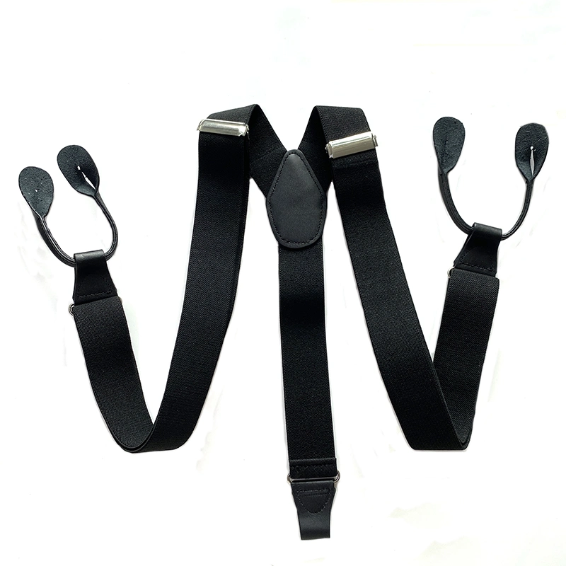 Wholesale X Back 3.5 Cm Leather Button Trousers Elastic Suspender Braces for Men
