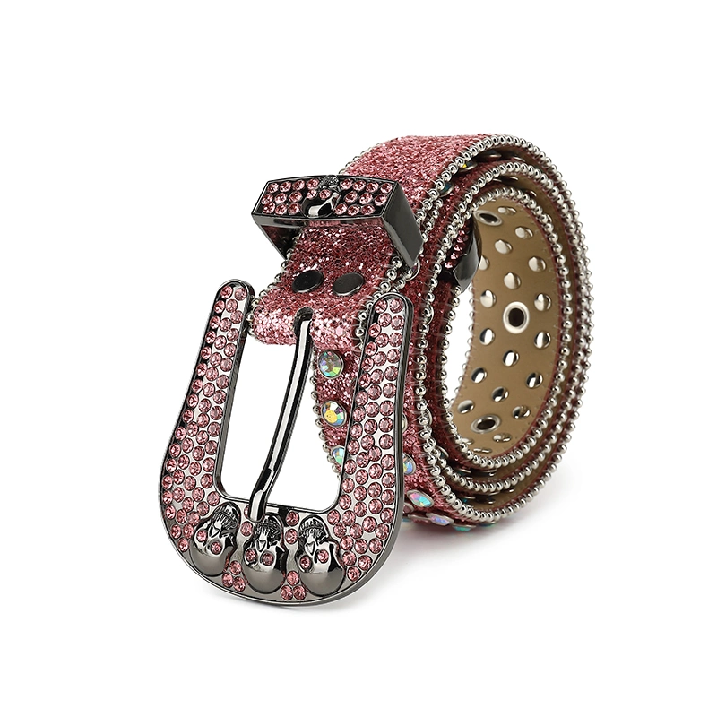 Design Bling Bling Diamond Designer Men Belts Clear Crystal Famous Brands Studded Gold Leather Belt