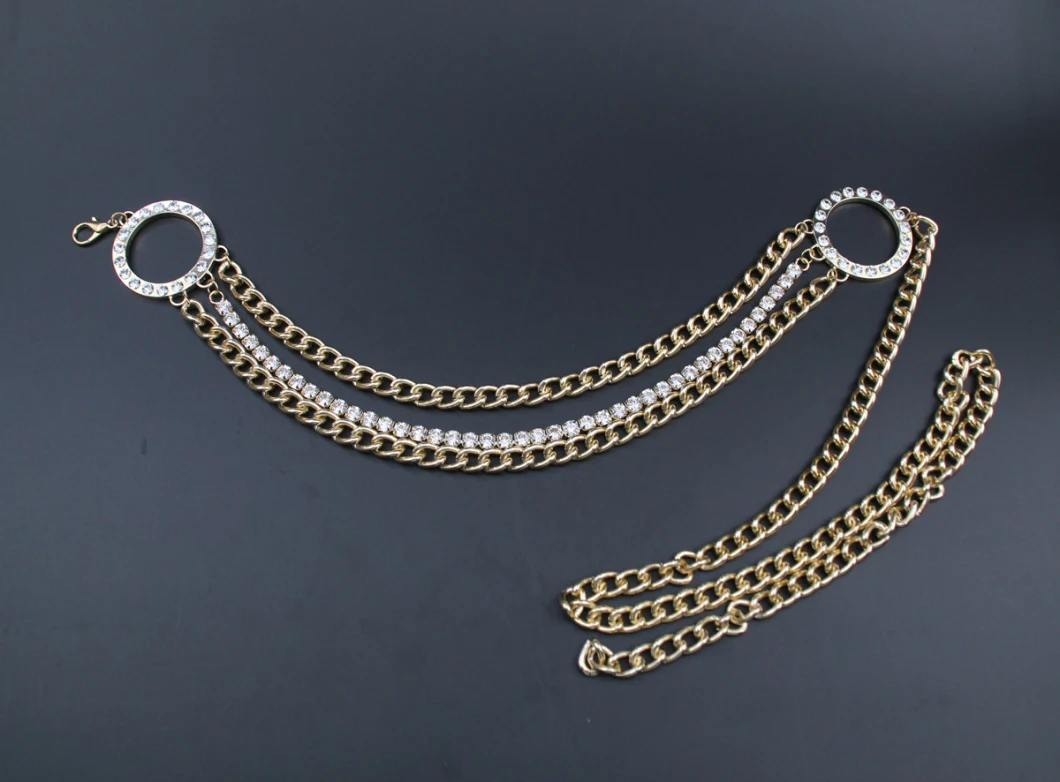 Fashion Accessories Chain Belt with Diamond