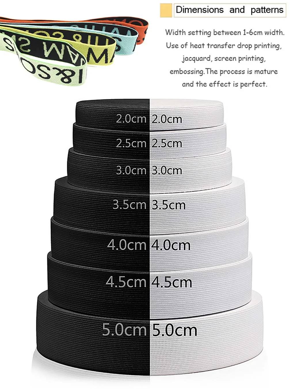 Manufacture Jacquard Logo Elastic Webbing Ribbon Tape Band Waistband for Exercise