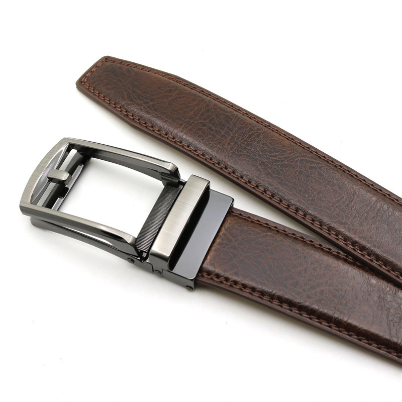 Wholesale Fashion Casual Adjustable Alloy Buckle Genuine Leather Belt for Man