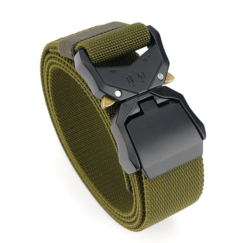 Tactical Belt Military Style Quick Release Metal Buckle Belt 3.8 Cm Heavy-Duty Nylon Riggers Belts for Men