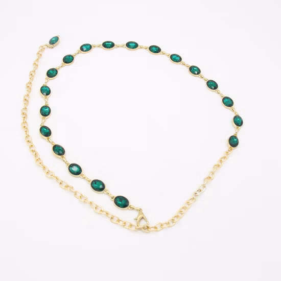 Green Diamond Waist Chain Belt Wedding Valentines Gift for Girlfriend Wife Her