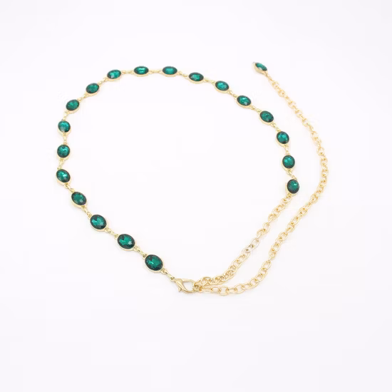 Green Diamond Waist Chain Belt Wedding Valentines Gift for Girlfriend Wife Her
