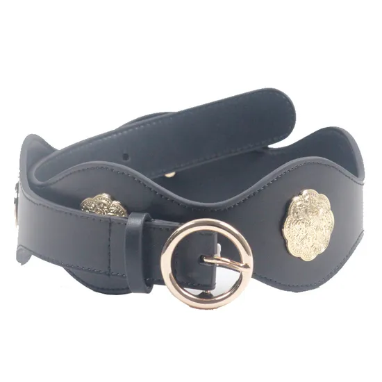 Fashion Accessories Korean Version Candy Color PU Ladies Belt with Pearl Buckle