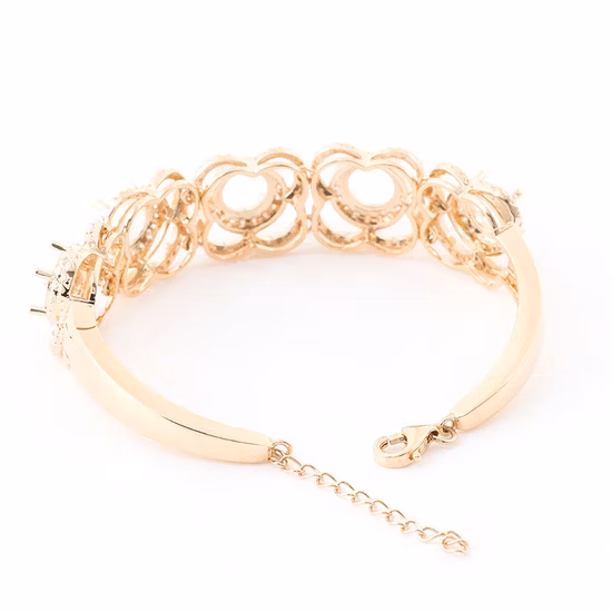 Luxury Trendy Waist Chain 5 Flower 10K/14K/18K Yellow Gold Moissanite Bracelet 6.5mm Round Vvs Moissanite Diamond Custom Jewelry