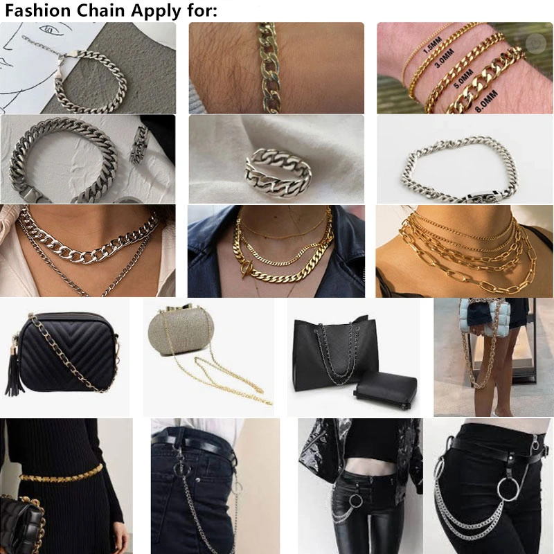 Solid Brass Chain for Wallet Waist Handbag Pants Trousers Jeans Brass Chains T1591