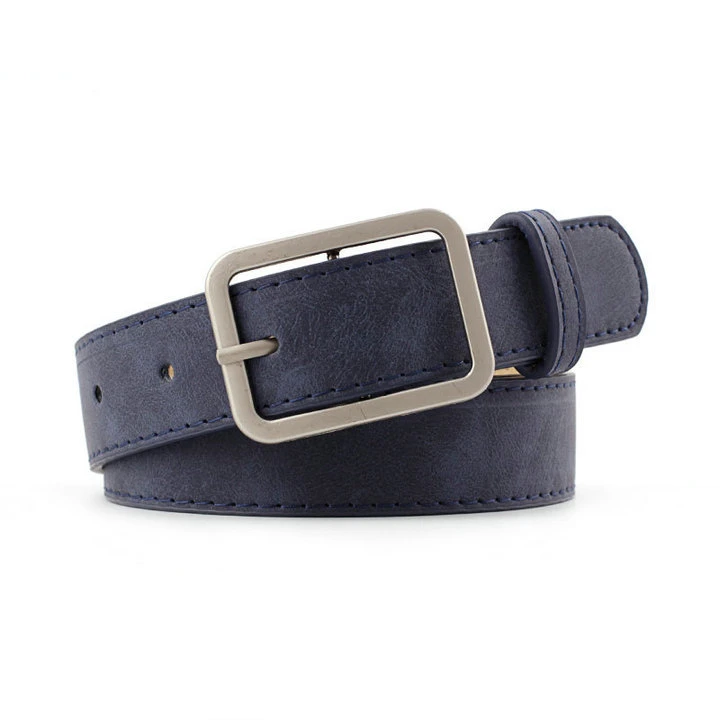 Simple and Versatile Square Buckle Faux Leather Belt Fashion Belt Retro Student Belt Unisex PU Belt Custom Belt
