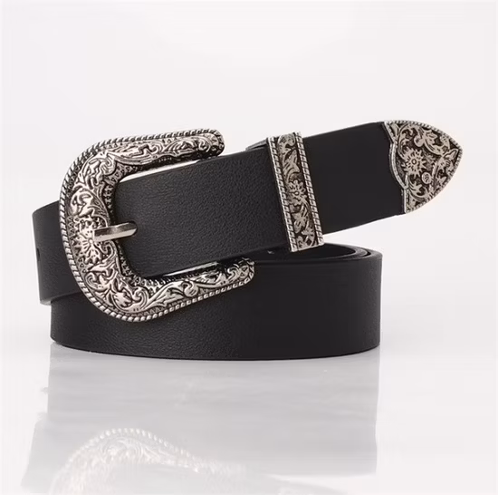 Fashion Accessories Korean Version Candy Color PU Ladies Belt with Pearl Buckle