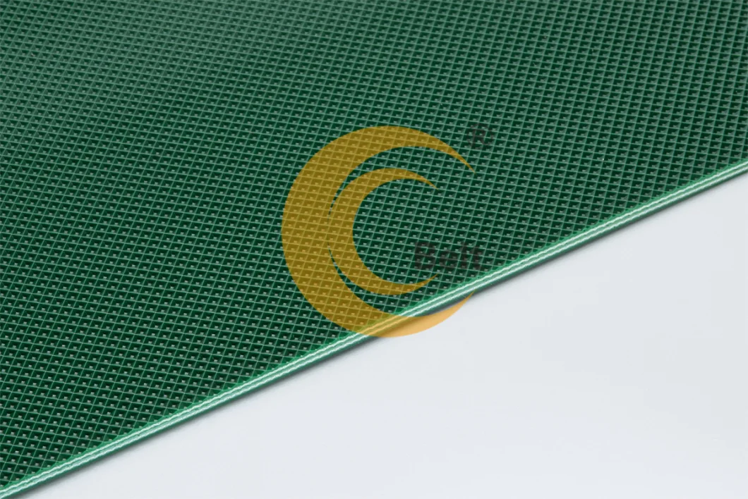 3mm green diamond conveyor belt used in logistical industries