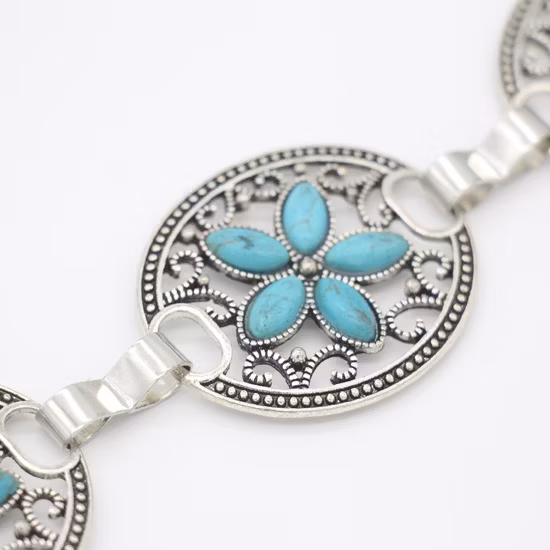 Personalized Custom Silver Diamond Concho Dance Body Metal Belly Chain Belt