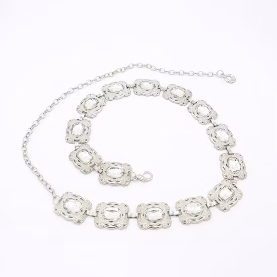 Jewel Belt Women Silver Boreal Crystals Chain Diamond Rings Chain Belt