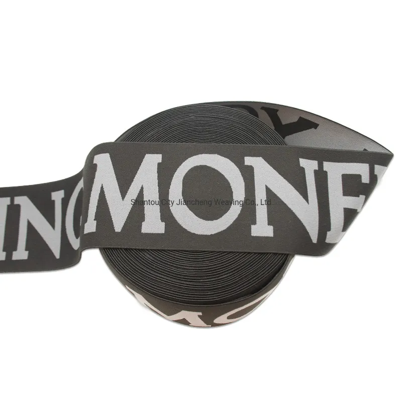 Wholesale Custom Print Designer Jacquard Elastic Webbing Band Tape Underwear Elastic Waistband